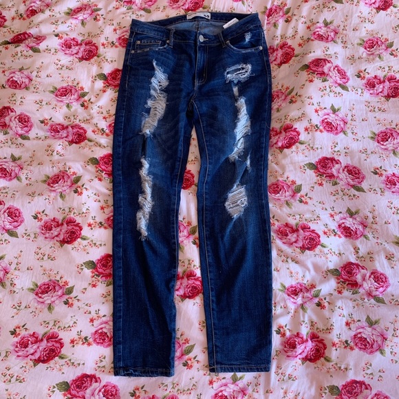 Garage Denim - 2/$45 Garage- Dark Wash Ripped SkinnyJeans